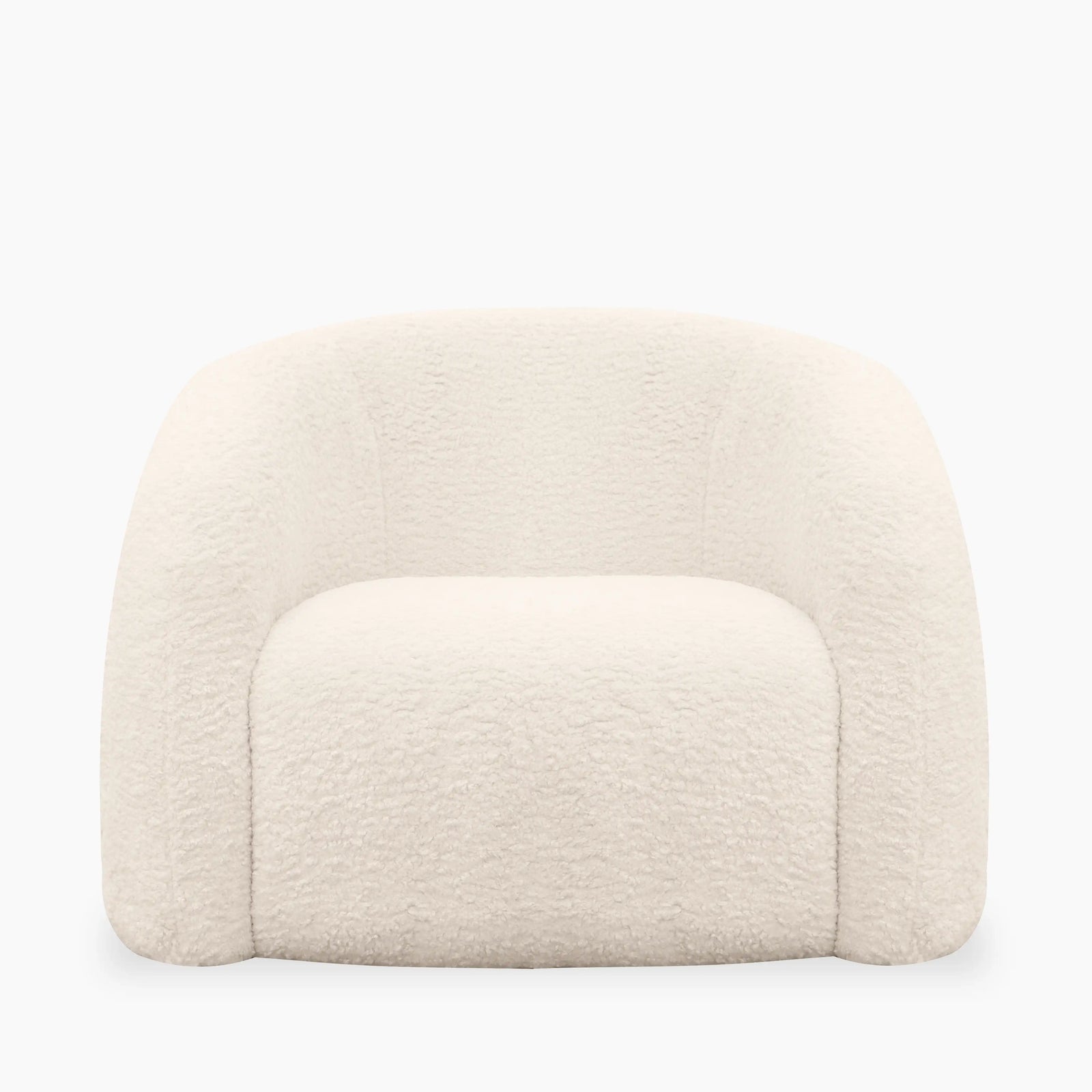 Chaplin Swivel Accent Chair | Ivory White Teddy Boucle