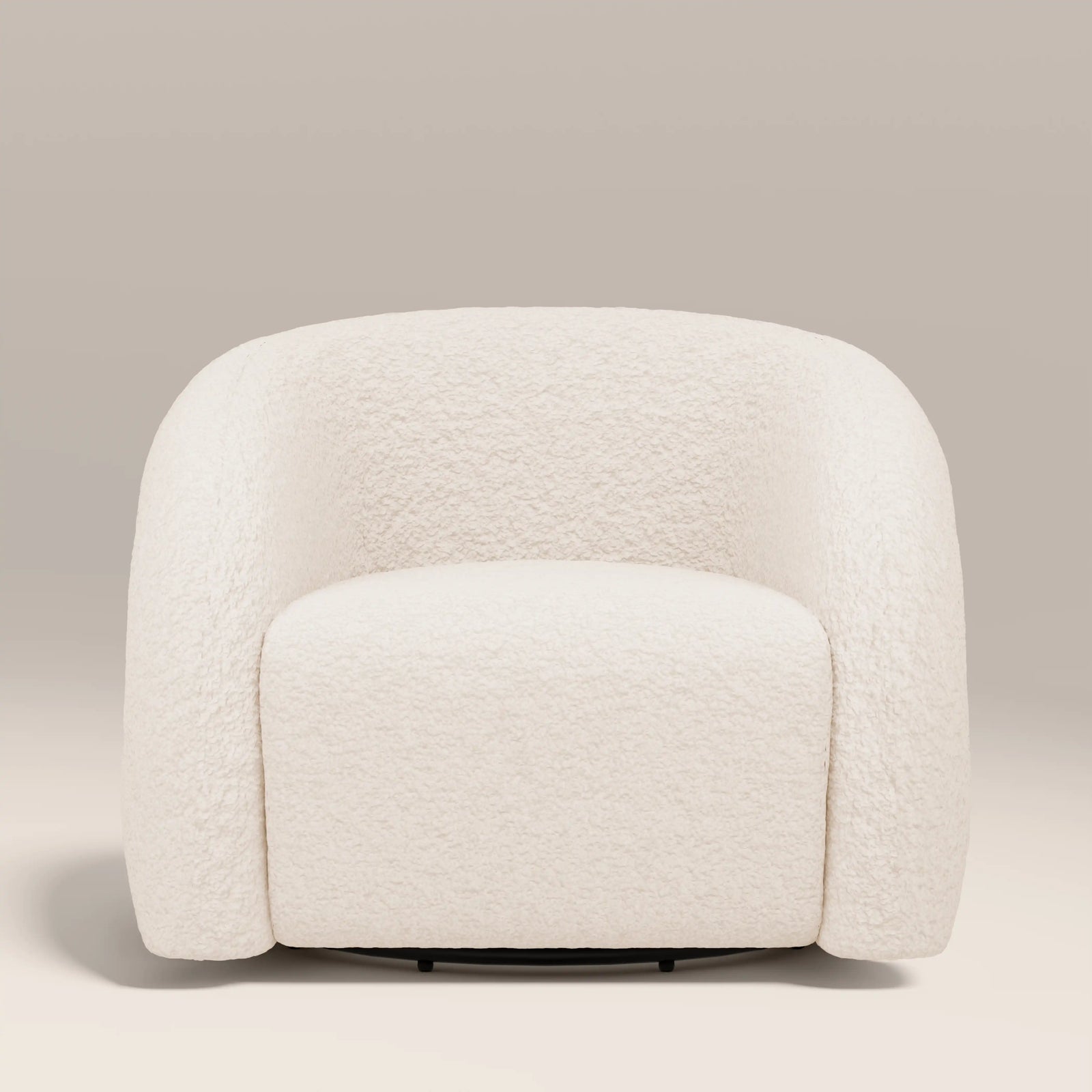 Chaplin Swivel Accent Chair | Ivory White Teddy Boucle