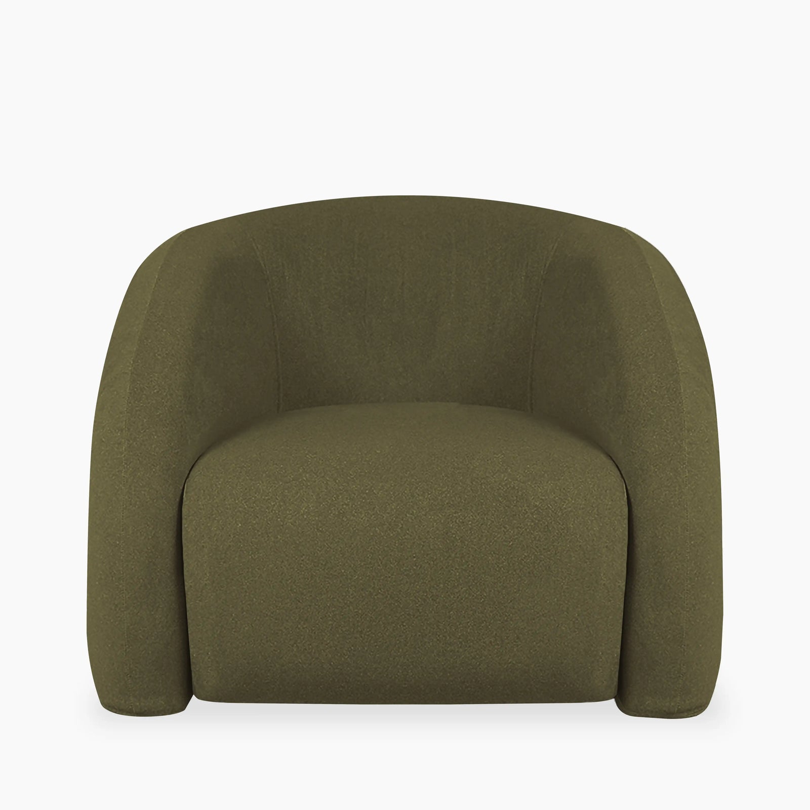 Chaplin Swivel Accent Chair | Moss Green Sustainable Mohair Velvet & Walnut