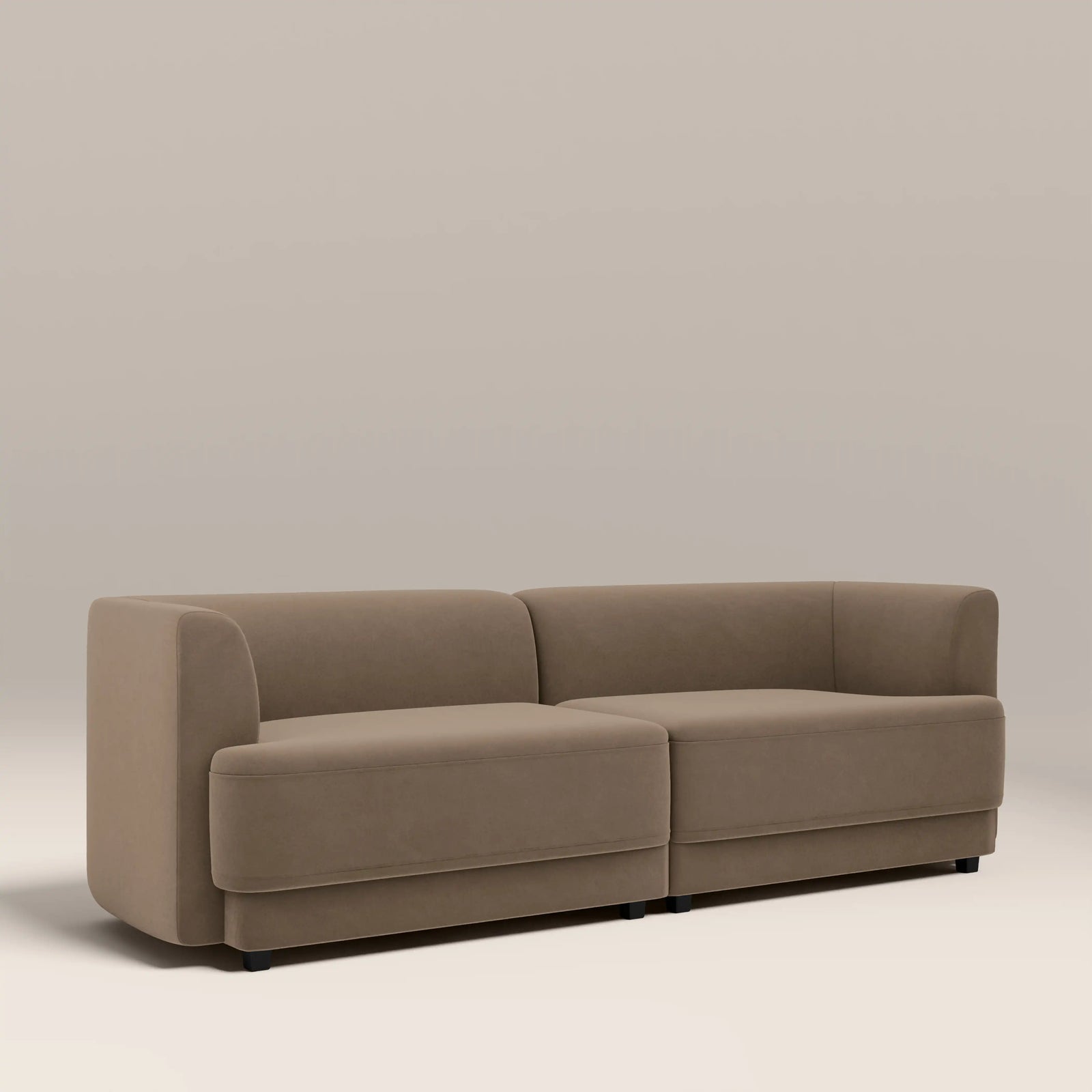 Harley 3 Seater Sofa | Truffle Brown Sustainable Mohair Velvet