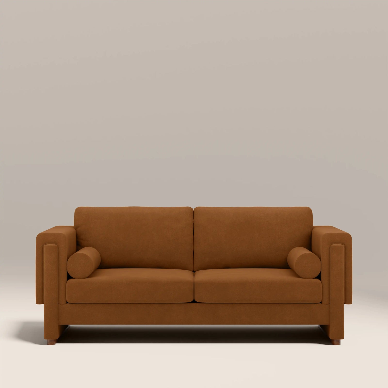 Ava 3 Seater Sofa | Caramel Brown Sustainable Mohair Velvet