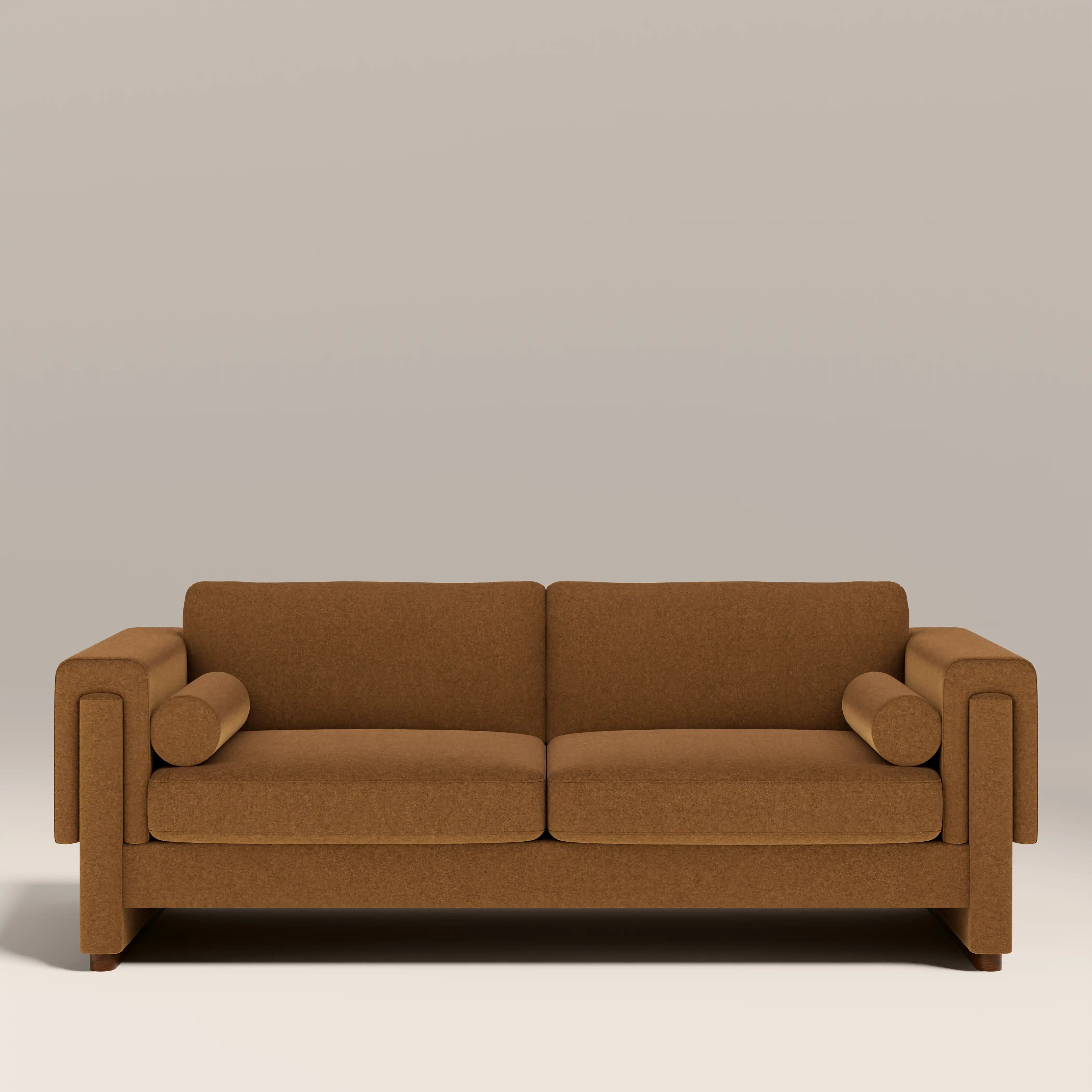 Ava 3 Seater Sofa | Caramel Brown Sustainable Mohair Velvet