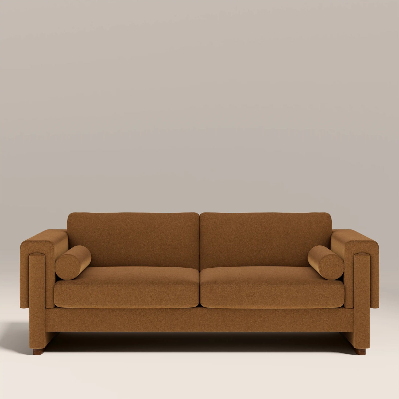 Ava 3 Seater Sofa | Caramel Brown Sustainable Mohair Velvet