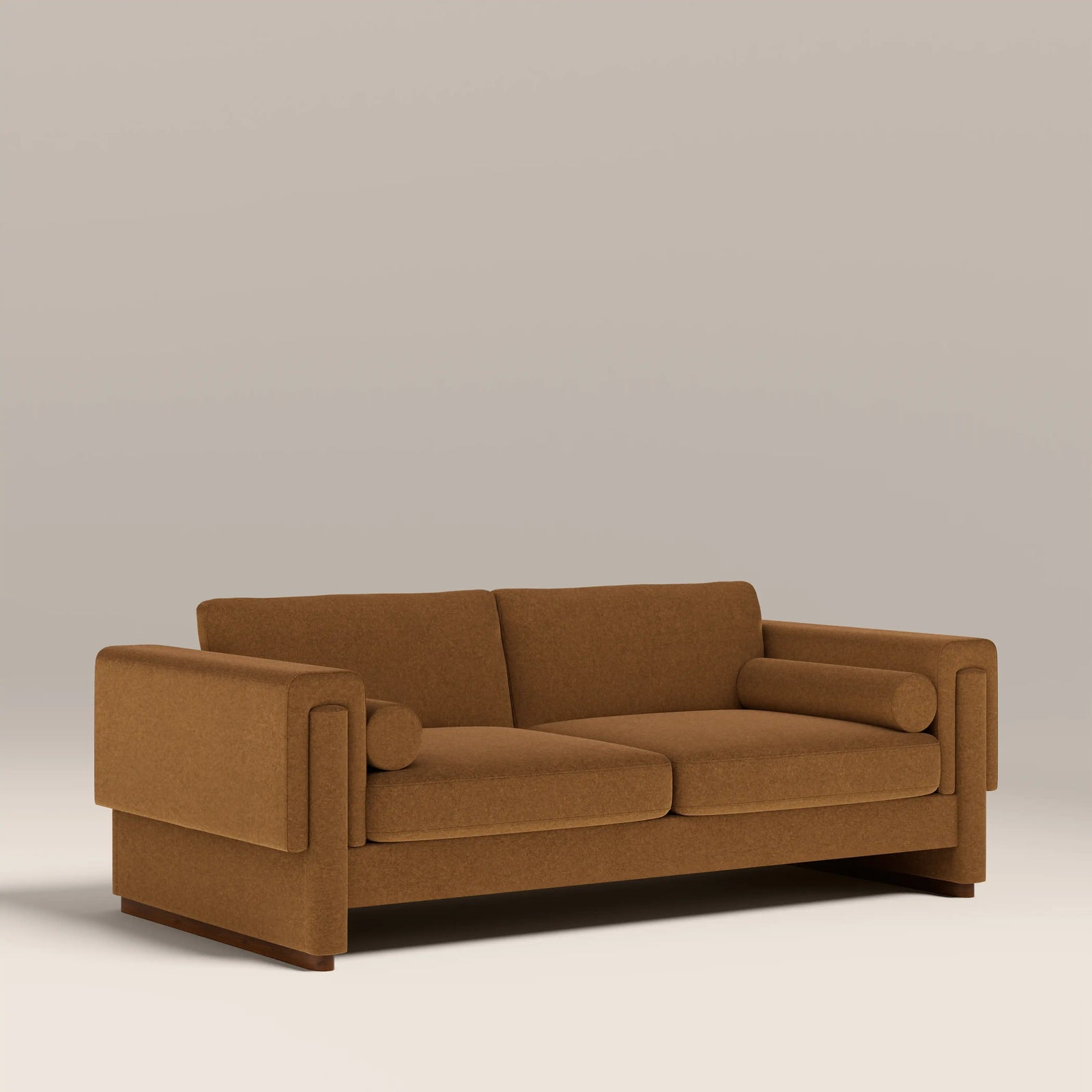 Ava 3 Seater Sofa | Caramel Brown Sustainable Mohair Velvet