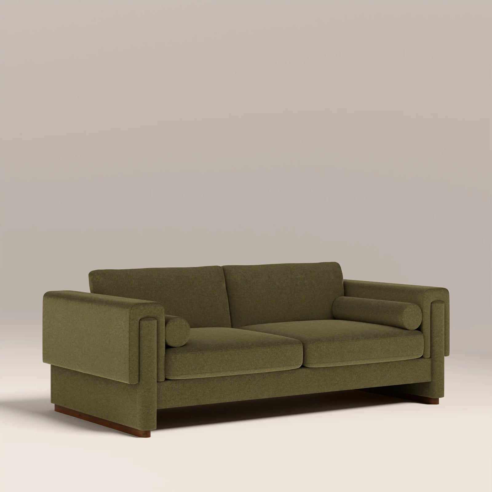 Ava 3 Seater Sofa | Moss Green Sustainable Mohair Velvet