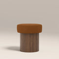Alexis Storage Pouffe | Caramel Brown Sustainable Mohair Velvet & Walnut