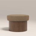 Alexis Storage Footstool | Speckled Cappuccino Boucle & Walnut