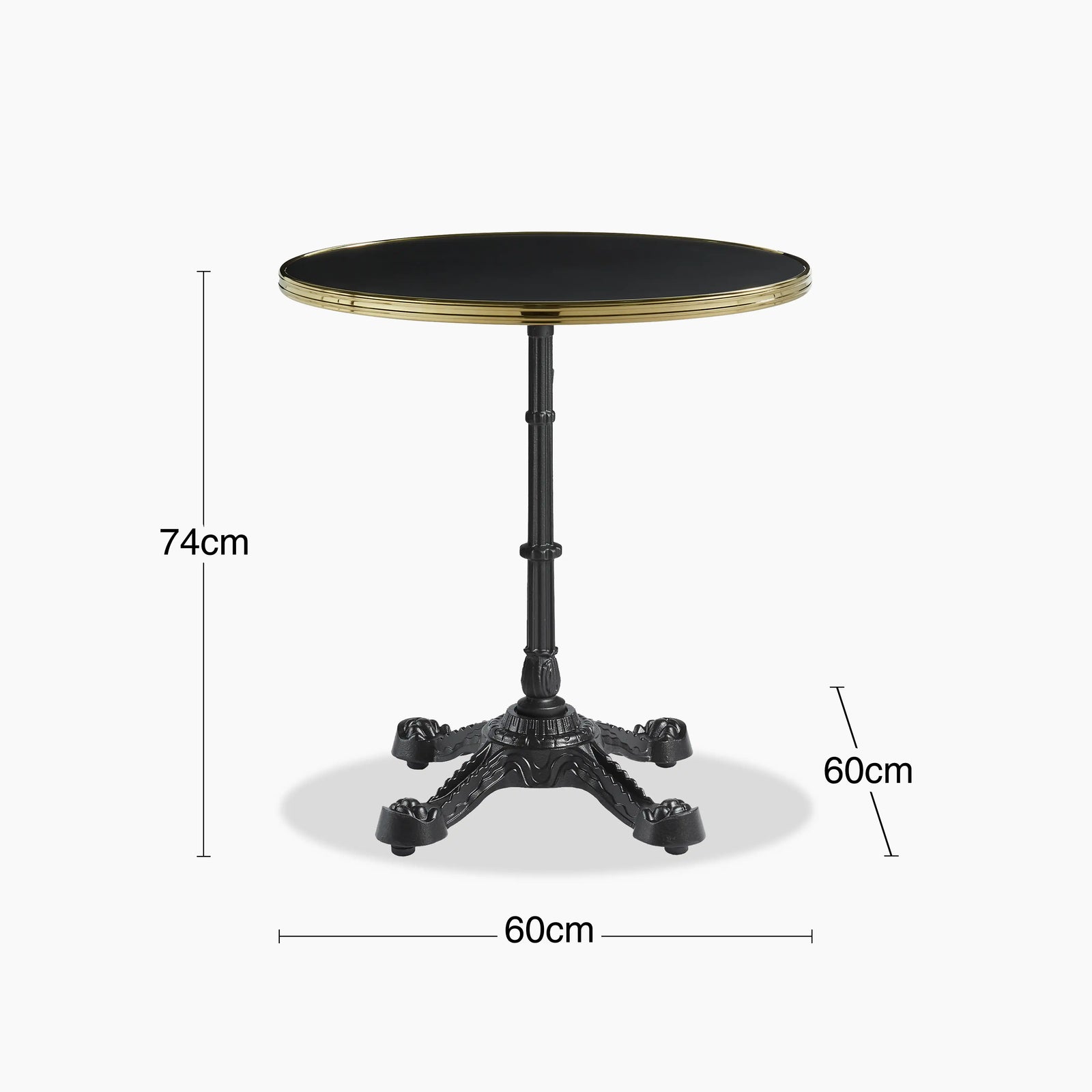 Parisian Style Flat Auto-Adjust Dining Table | Black & Brass