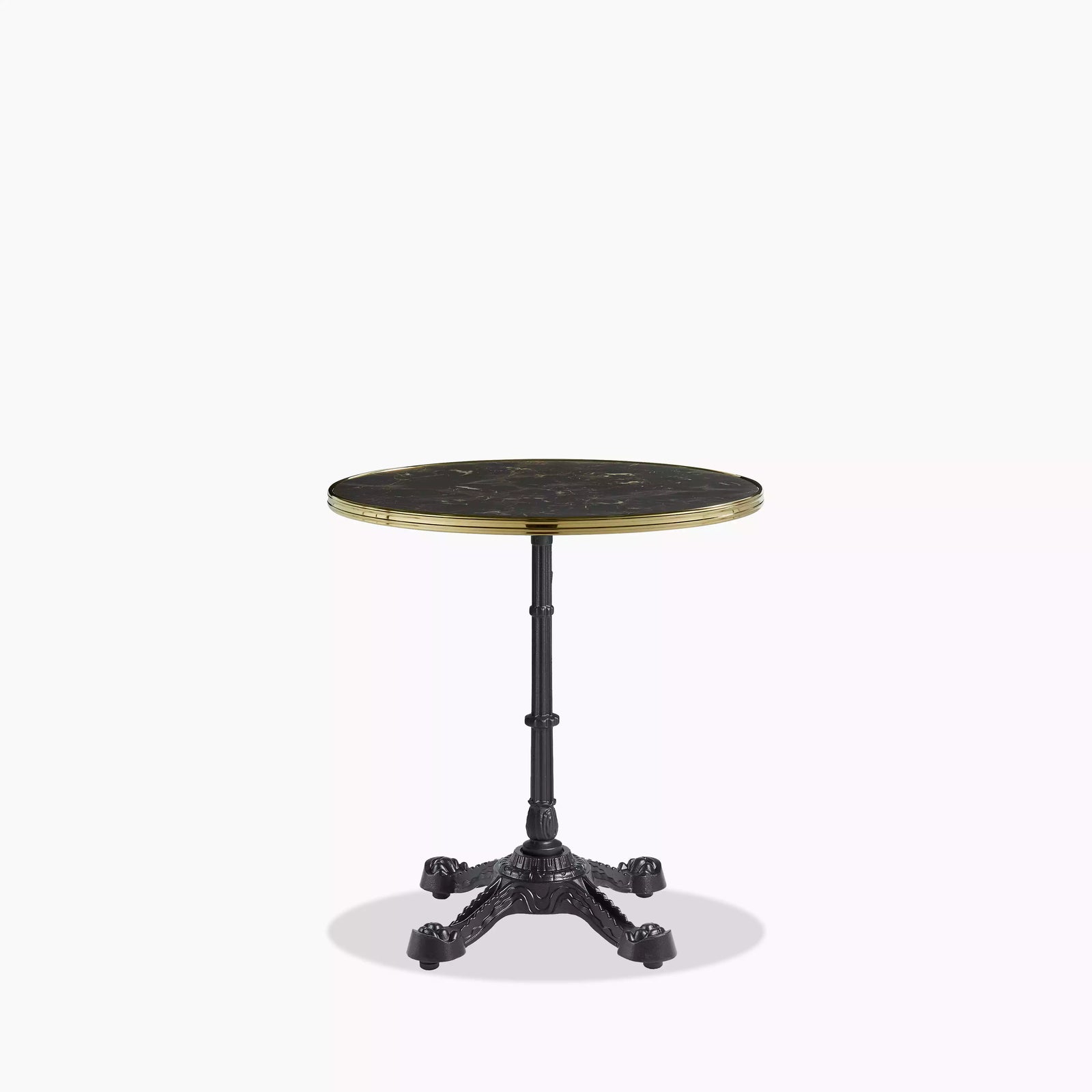 Parisian Style Flat Auto-Adjust Dining Table | Brown Marble & Brass