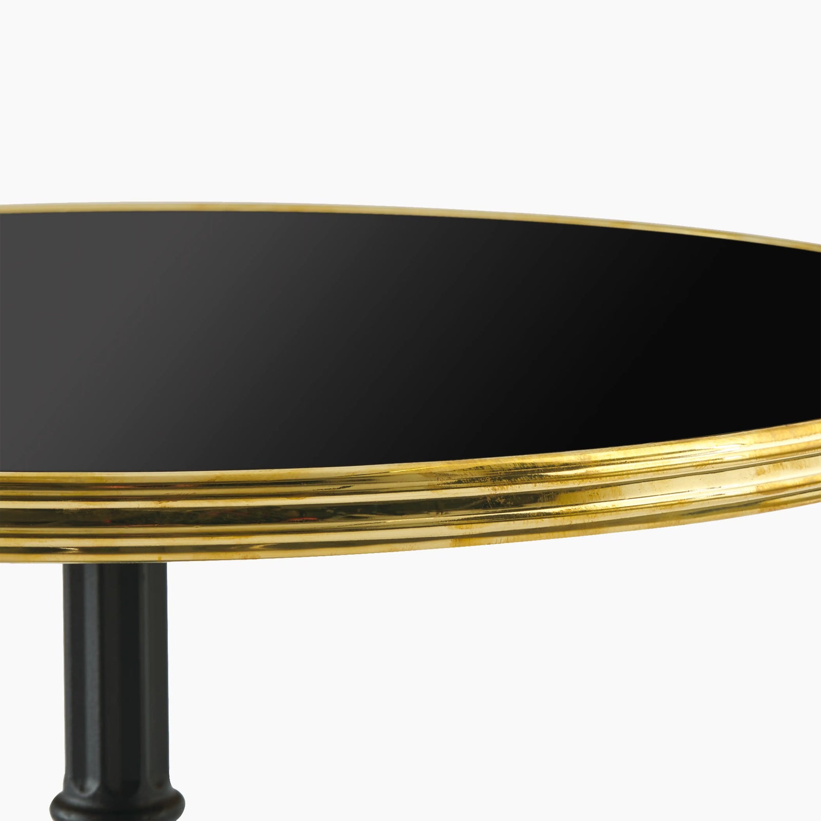 Parisian Style Flat Auto-Adjust Bar Table | Black & Brass