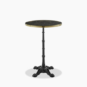 Parisian Style Flat Auto-Adjust Bar Table | Brown Marble & Brass