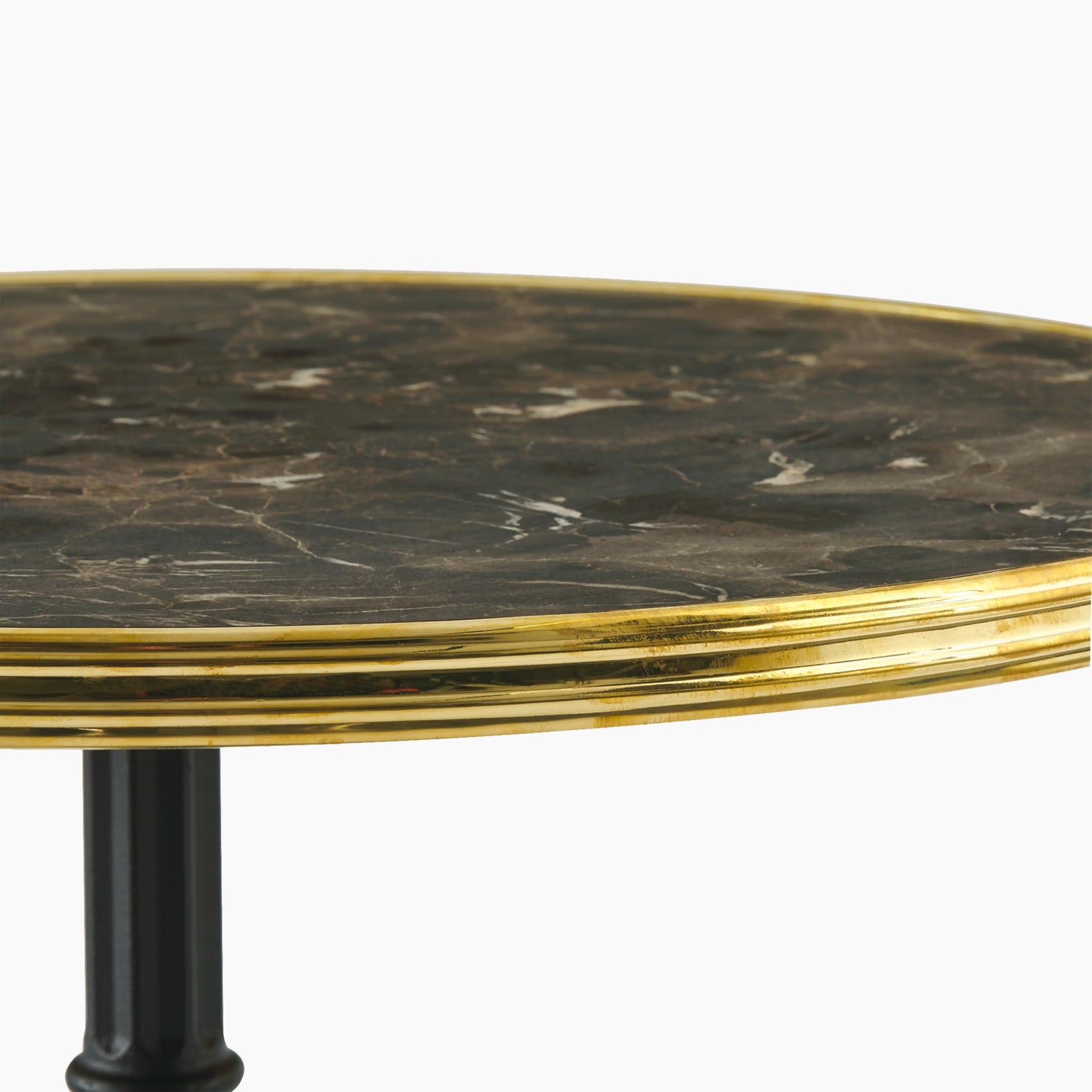 Parisian Style Flat Auto-Adjust Bar Table | Brown Marble & Brass