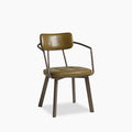 Algora Carver Dining Chair | Vintage Gold Faux Leather & Gunmetal