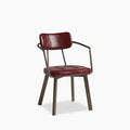 Algora Carver Dining Chair | Vintage Red Faux Leather & Gunmetal