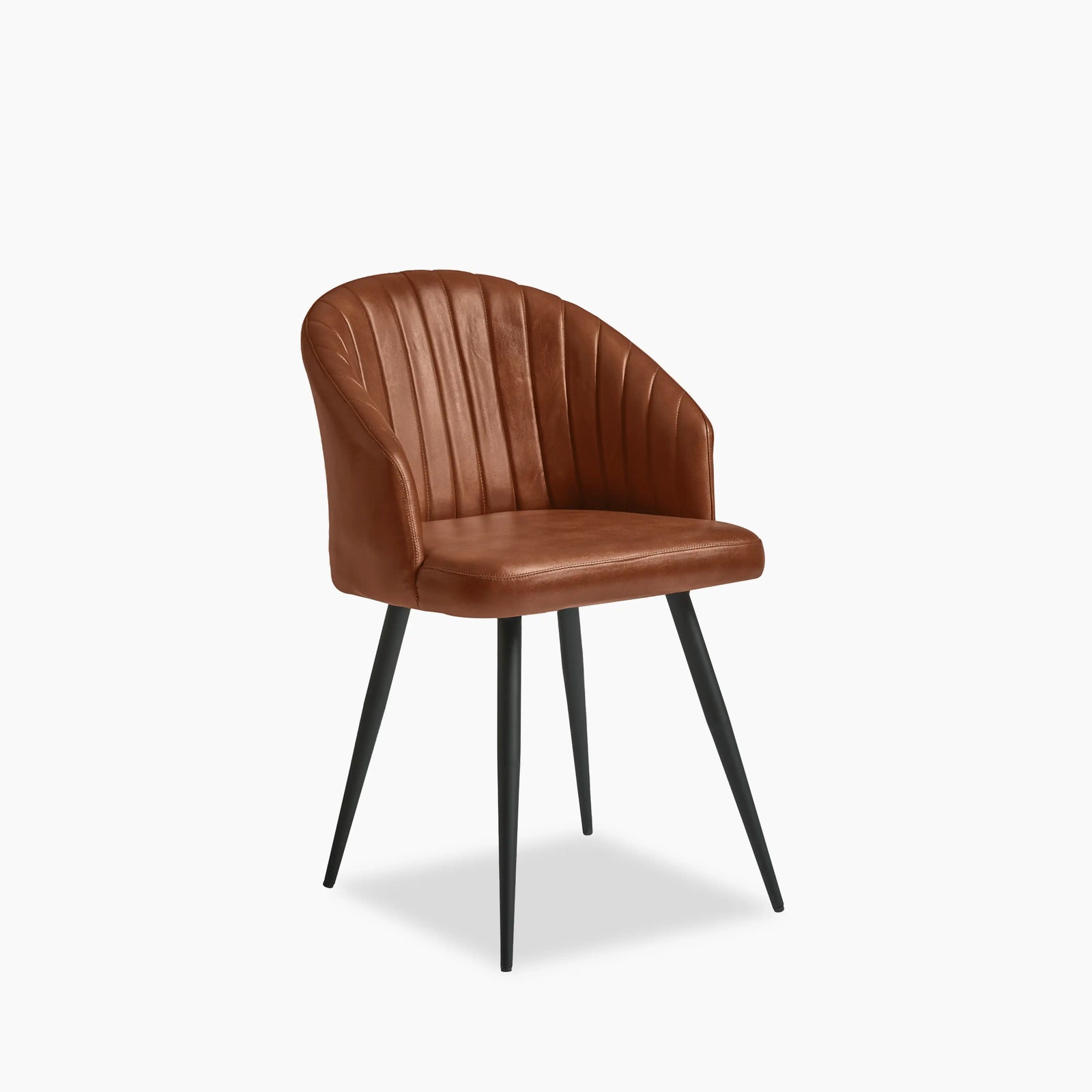 Argyle Carver Dining Chair | Bruciato Tan Faux Leather & Black