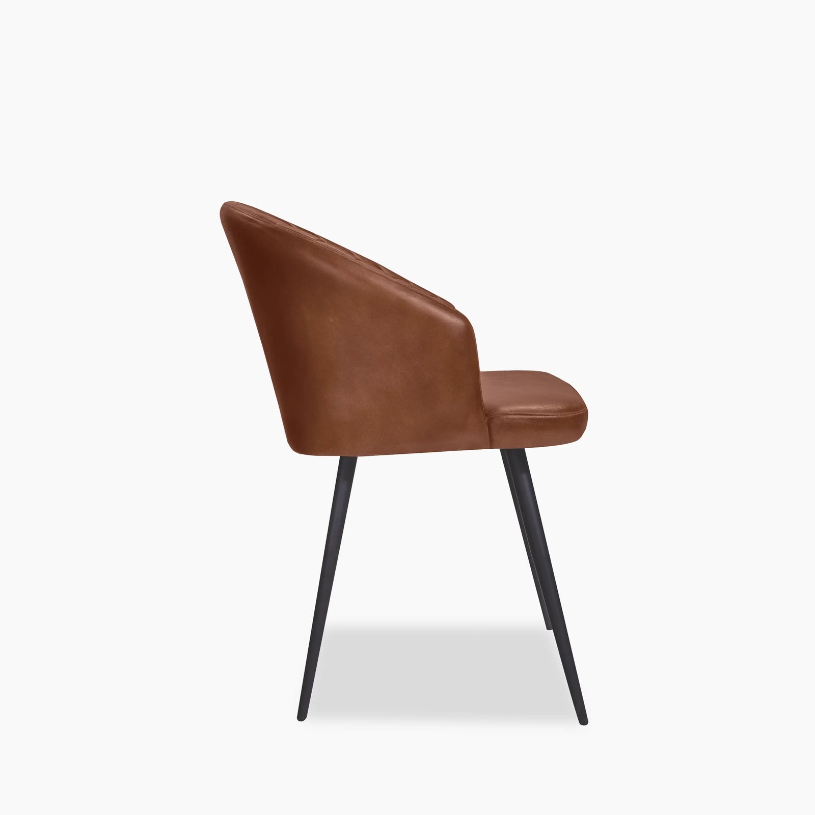 Argyle Carver Dining Chair | Bruciato Tan Faux Leather & Black