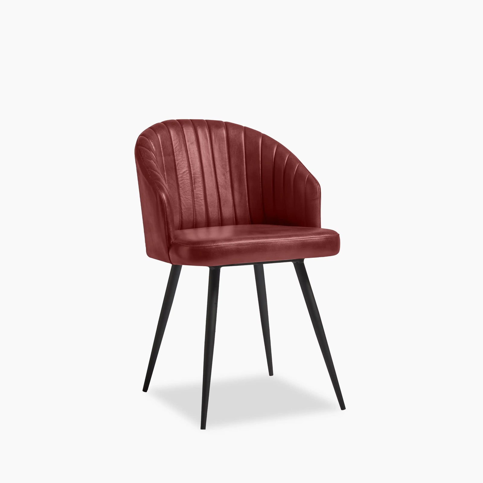 Argyle Carver Dining Chair | Vintage Red Faux Leather & Black
