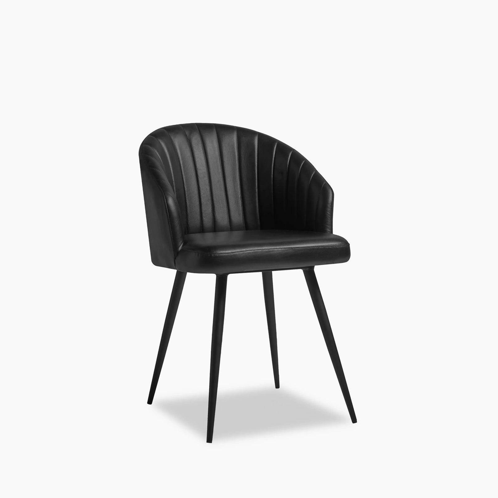 Argyle Carver Dining Chair | Vintage Black Faux Leather & Black
