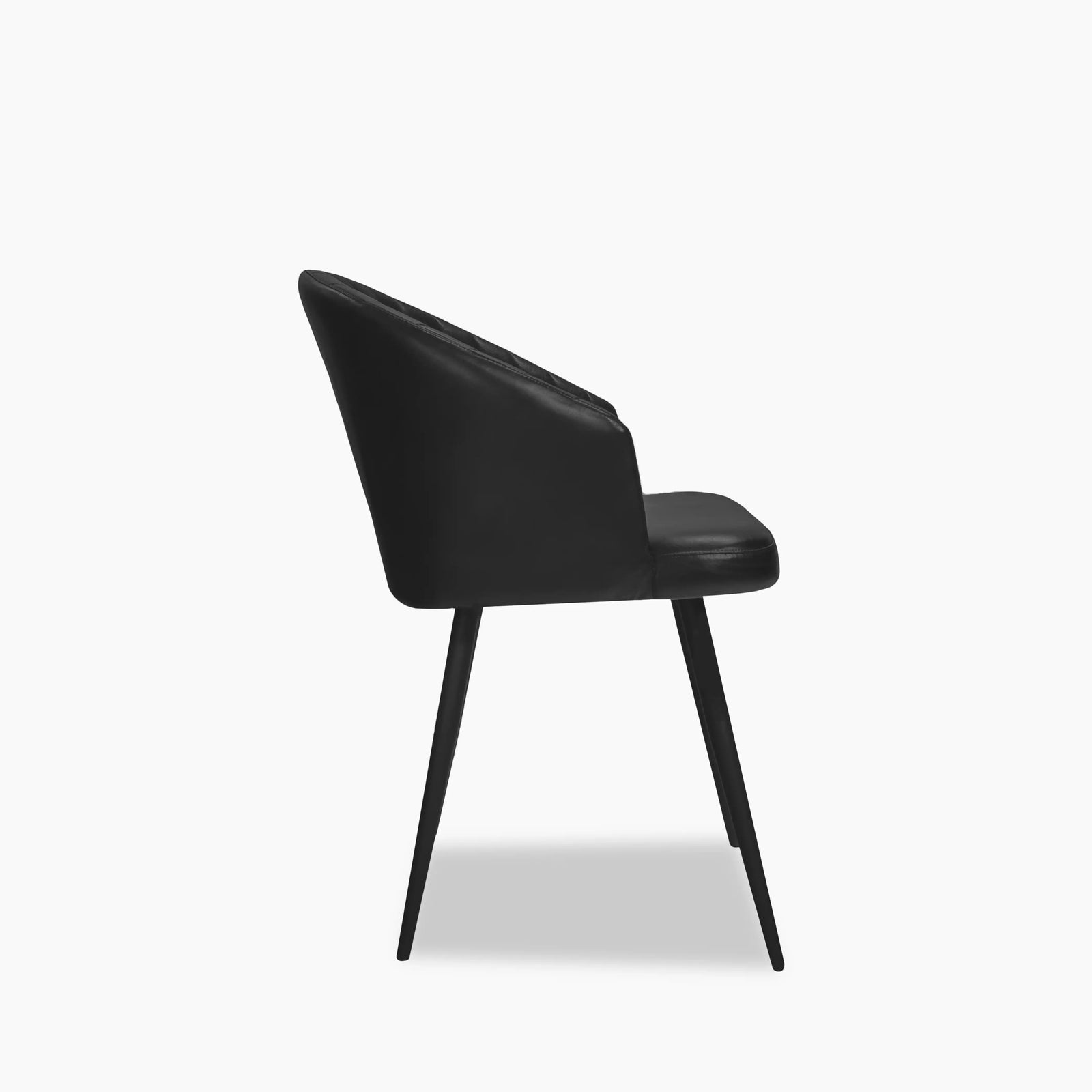 Argyle Carver Dining Chair | Vintage Black Faux Leather & Black
