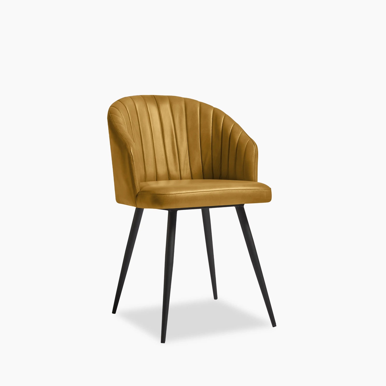 Argyle Carver Dining Chair | Vintage Gold Faux Leather & Black
