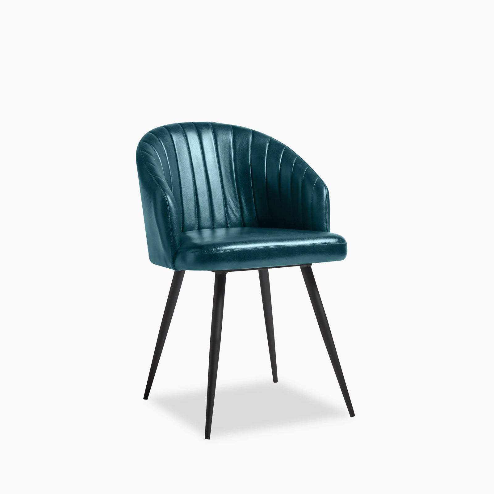 Argyle Carver Dining Chair | Vintage Blue Faux Leather & Black