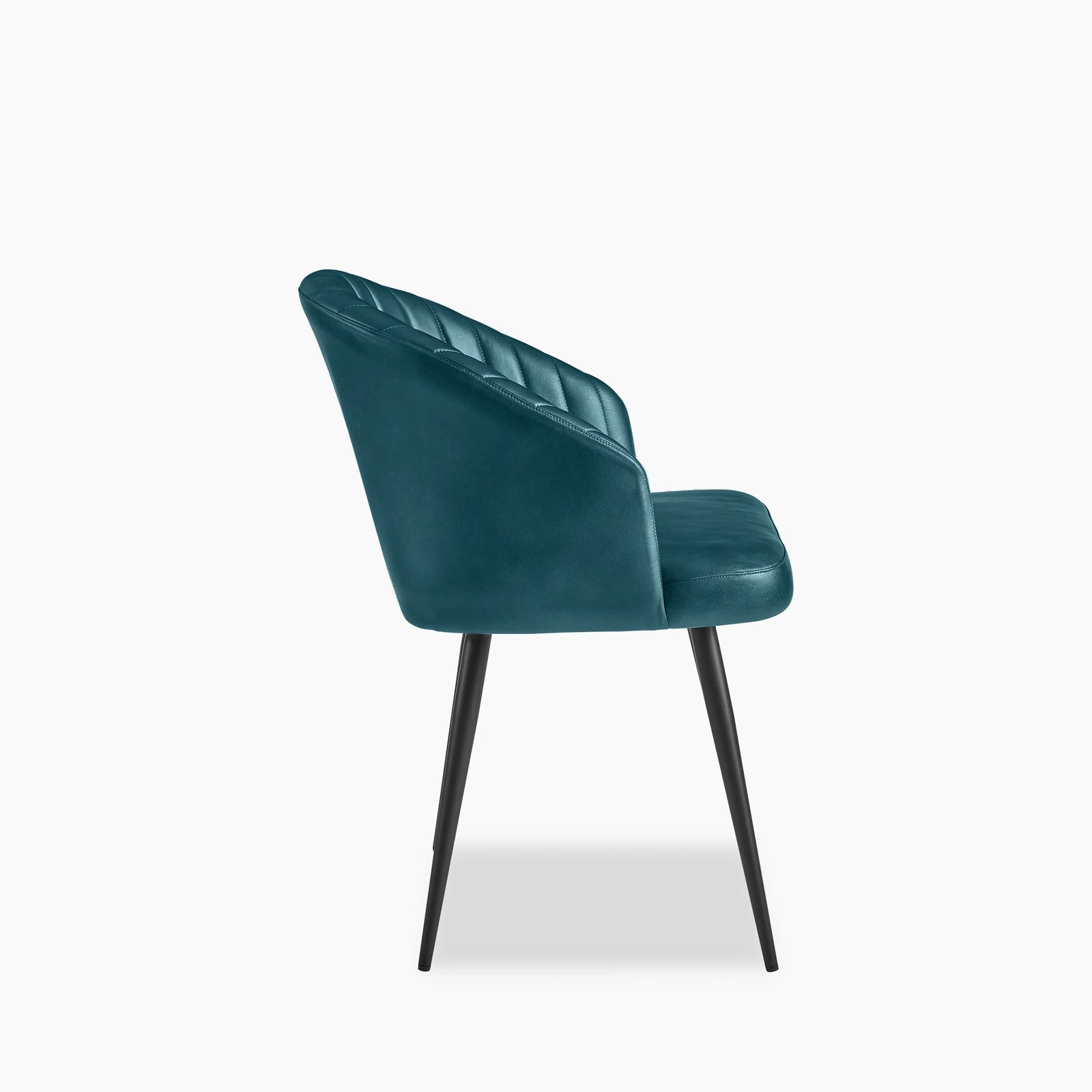 Argyle Carver Dining Chair | Vintage Blue Faux Leather & Black