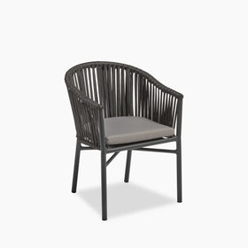 Rowan Stackable Carver Dining Chair | Dark Grey