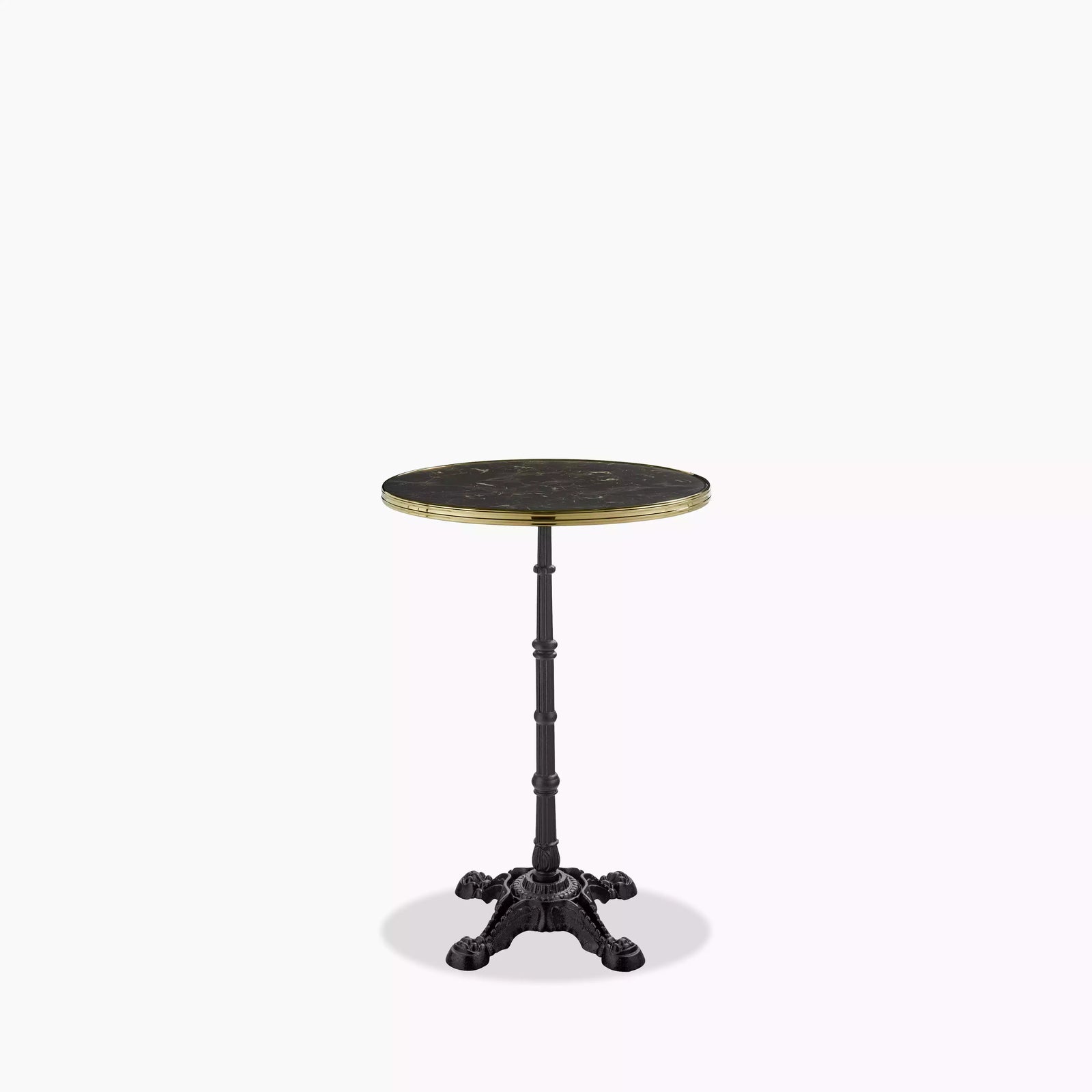 Parisian Style Flat Auto-Adjust Bar Table | Brown Marble & Brass