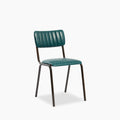 Gibson Stackable Dining Chair | Vintage Tan Faux Leather & Black