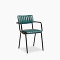 Gibson Stackable Carver Dining Chair | Teal Faux Leather & Black