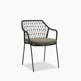 Milan Carver Dining Chair | Anthracite Grey & Black