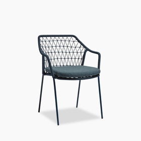 Milan Carver Dining Chair | Blue & Black