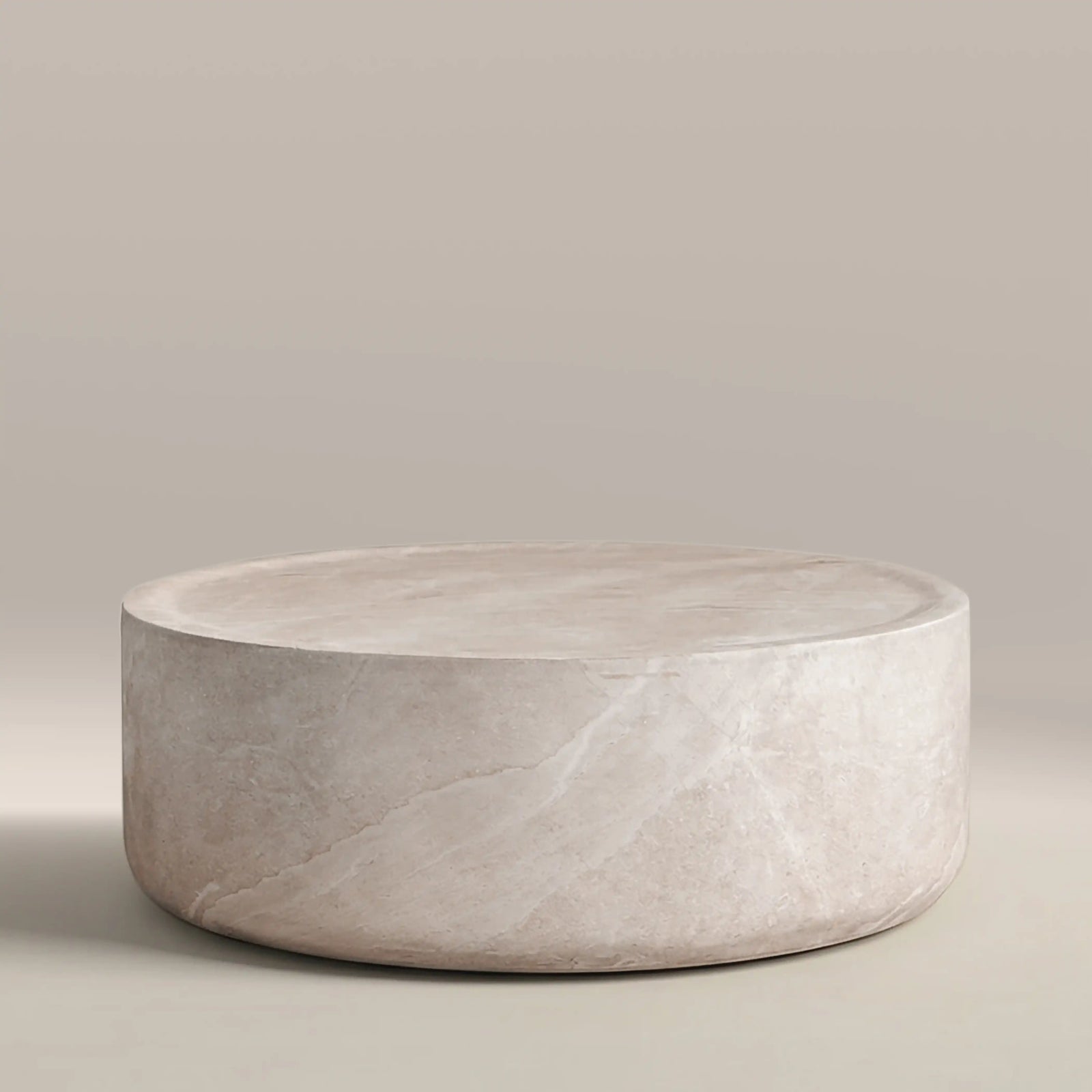 Ingrid Round Coffee Table | Stone Effect