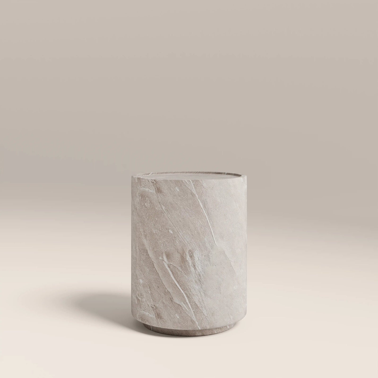 Ingrid Round Side Table |Stone Effect
