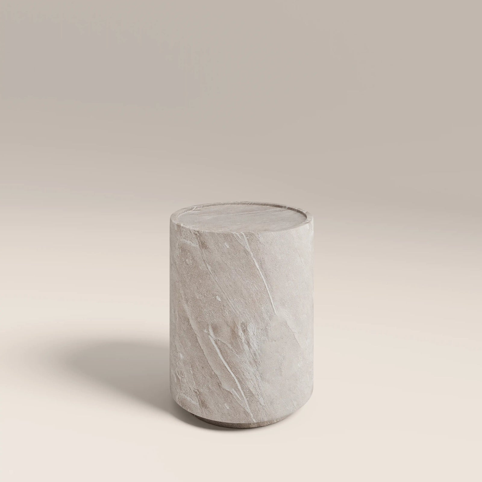Ingrid Round Side Table |Stone Effect