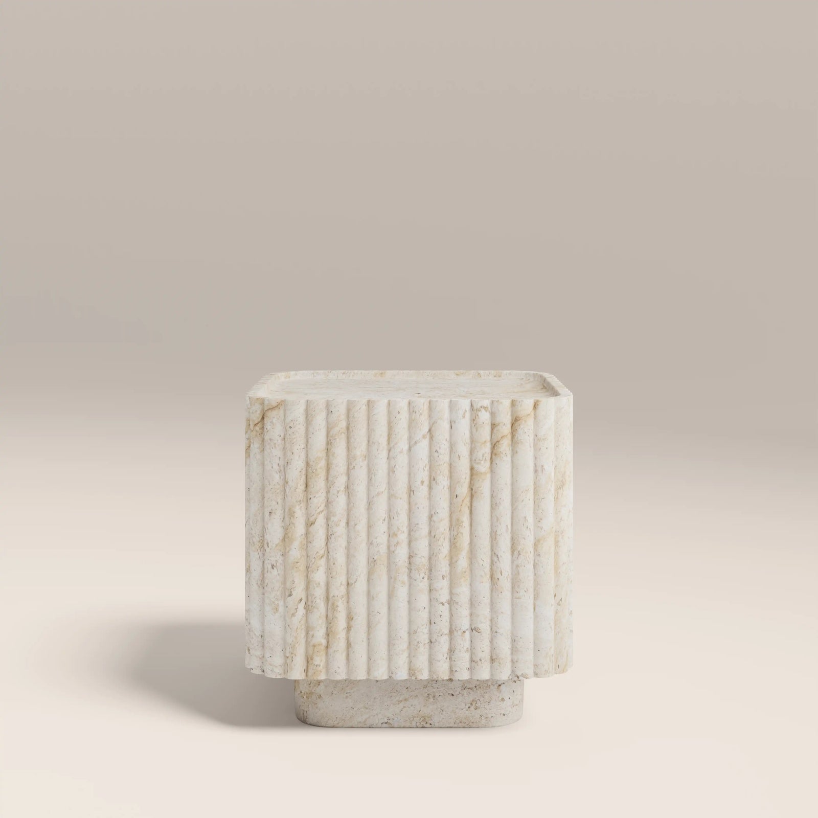 Osmond Square Side Table | Natural Travertine Effect