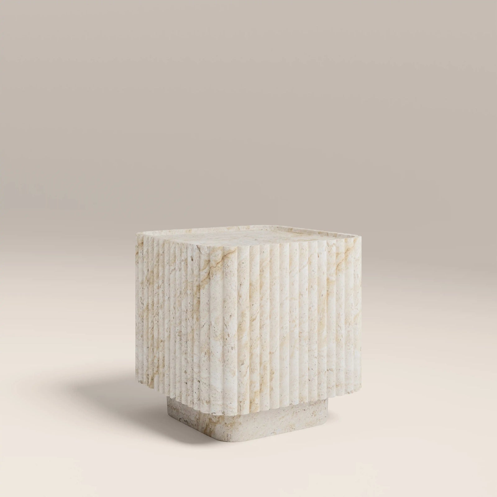 Osmond Square Side Table | Natural Travertine Effect