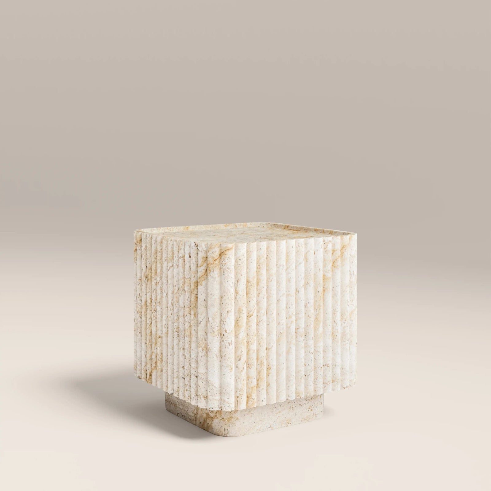 Osmond Square Side Table | Natural Travertine Effect