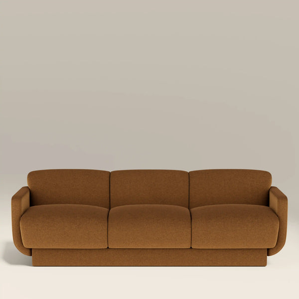 Connick 3 Seater Sofa | Caramel Brown Sustainable Mohair Velvet