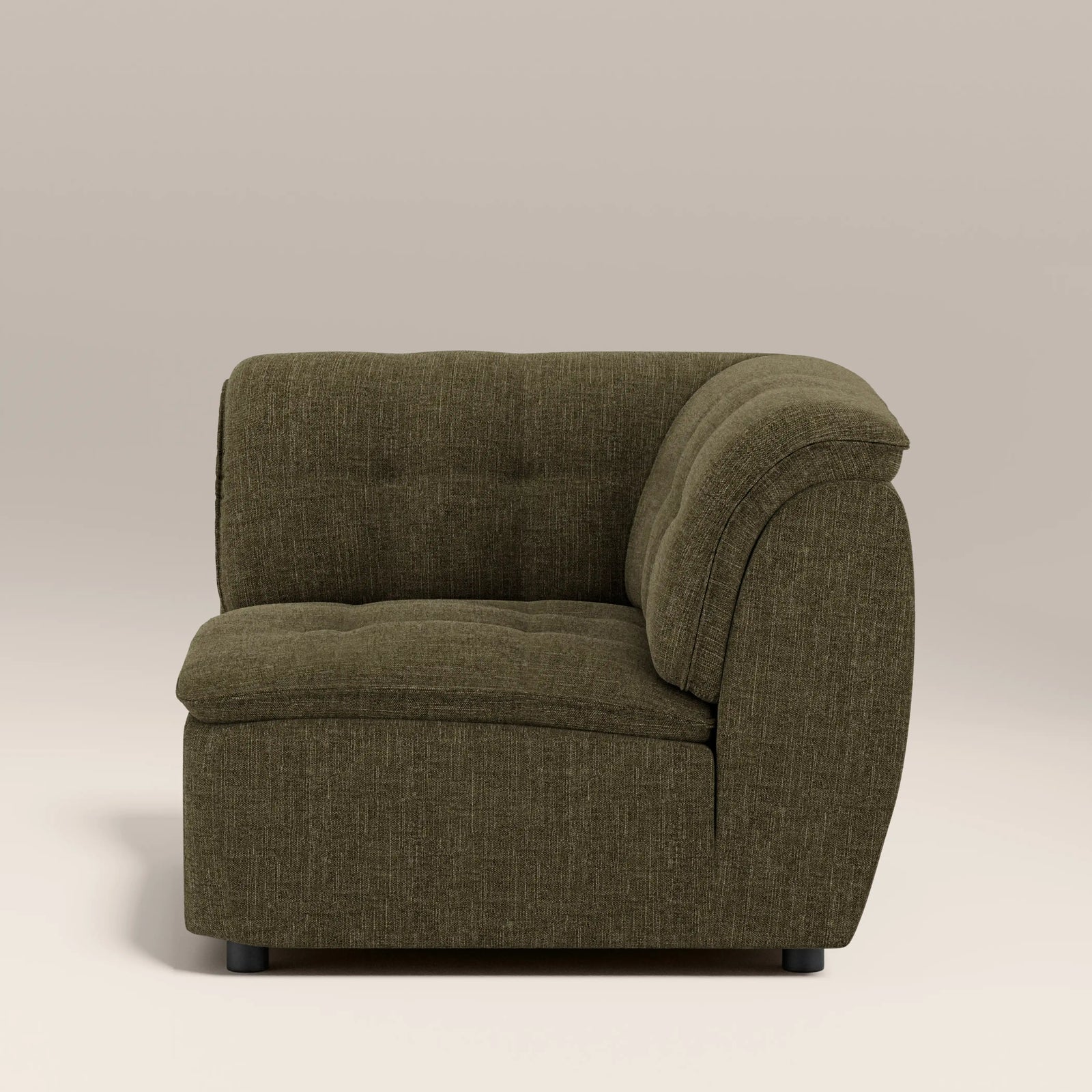 Bamba Corner Module Section | Olive Green Velvet Chenille