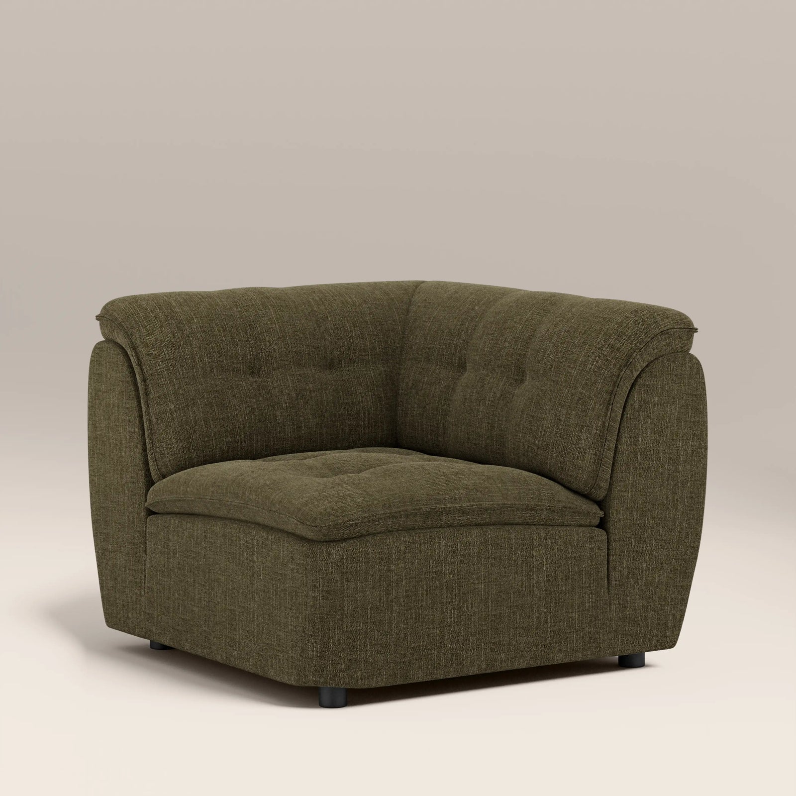 Bamba Corner Module Section | Olive Green Velvet Chenille