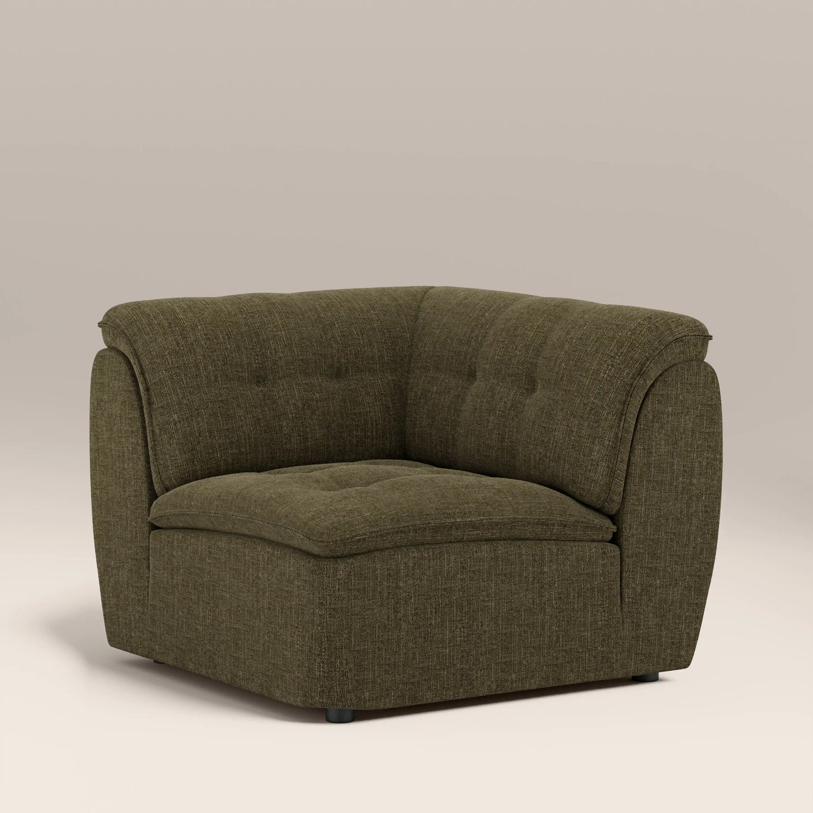 Bamba Corner Module Section | Olive Green Velvet Chenille