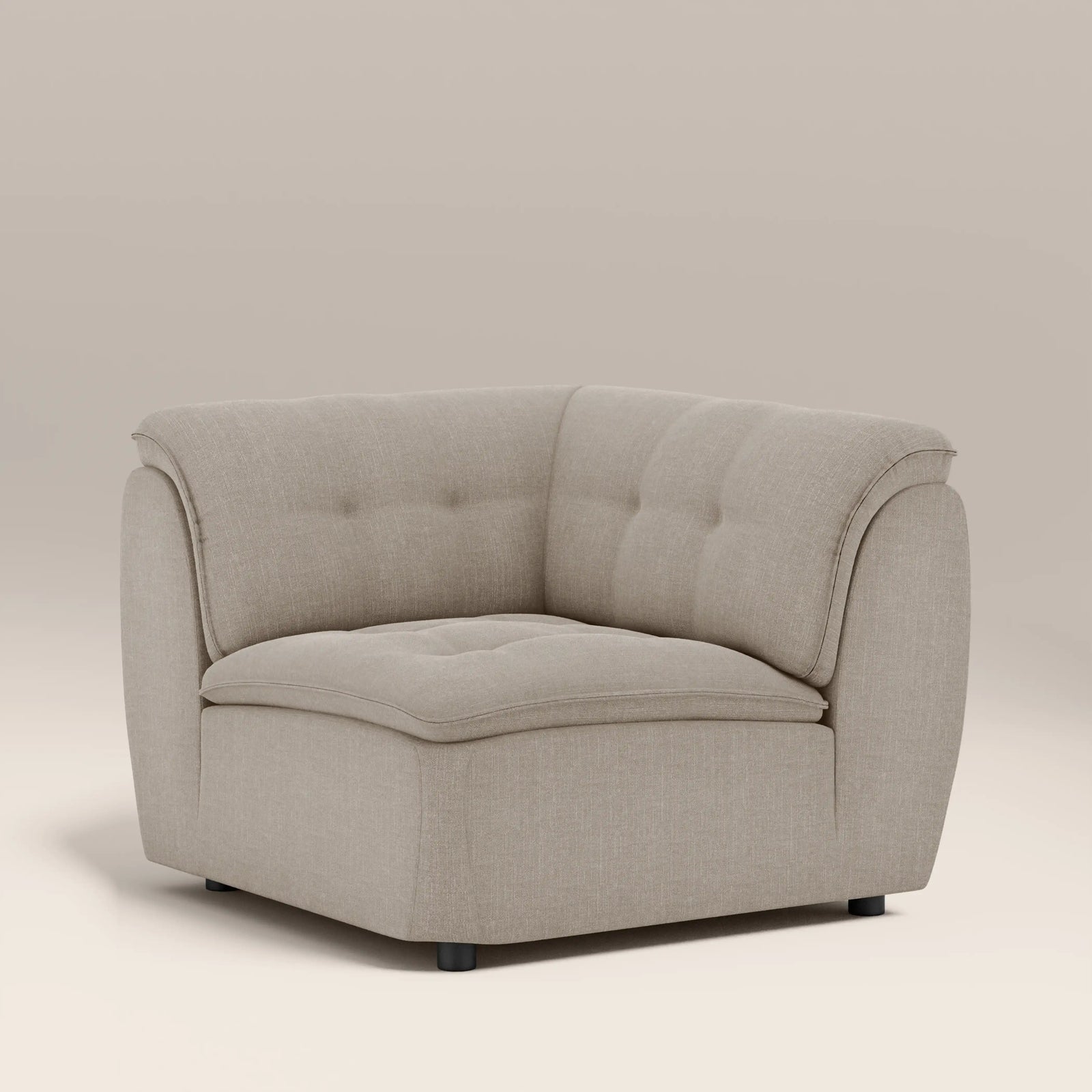 Bamba Corner Module Section | Pebble Grey Velvet Chenille