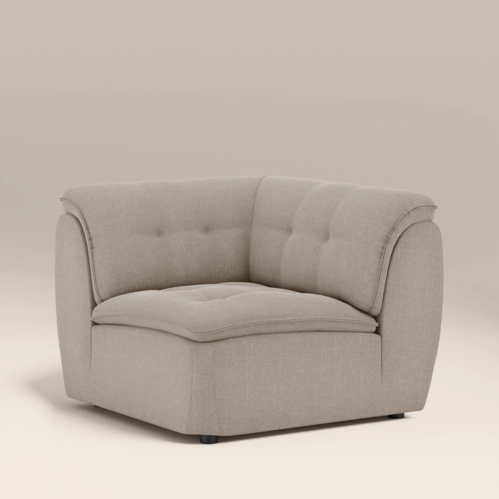 Bamba Corner Module Section | Pebble Grey Velvet Chenille