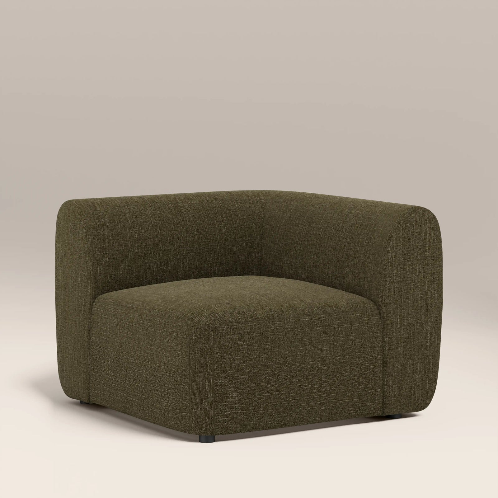 Malmo Corner Module Section | Olive Green Velvet Chenille
