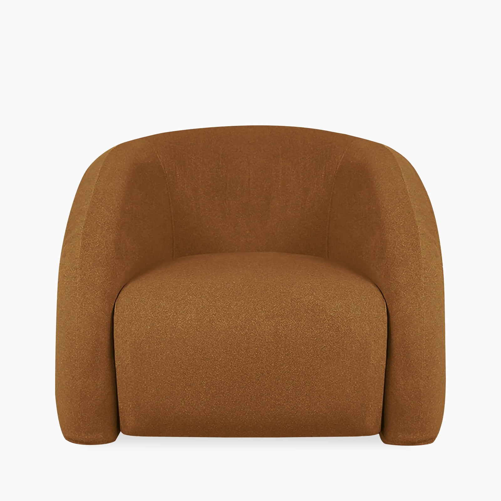Chaplin Swivel Accent Chair | Caramel Brown Sustainable Mohair Velvet & Walnut