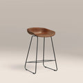 Conway Kitchen Stool | Vintage Tan Faux Leather & Black