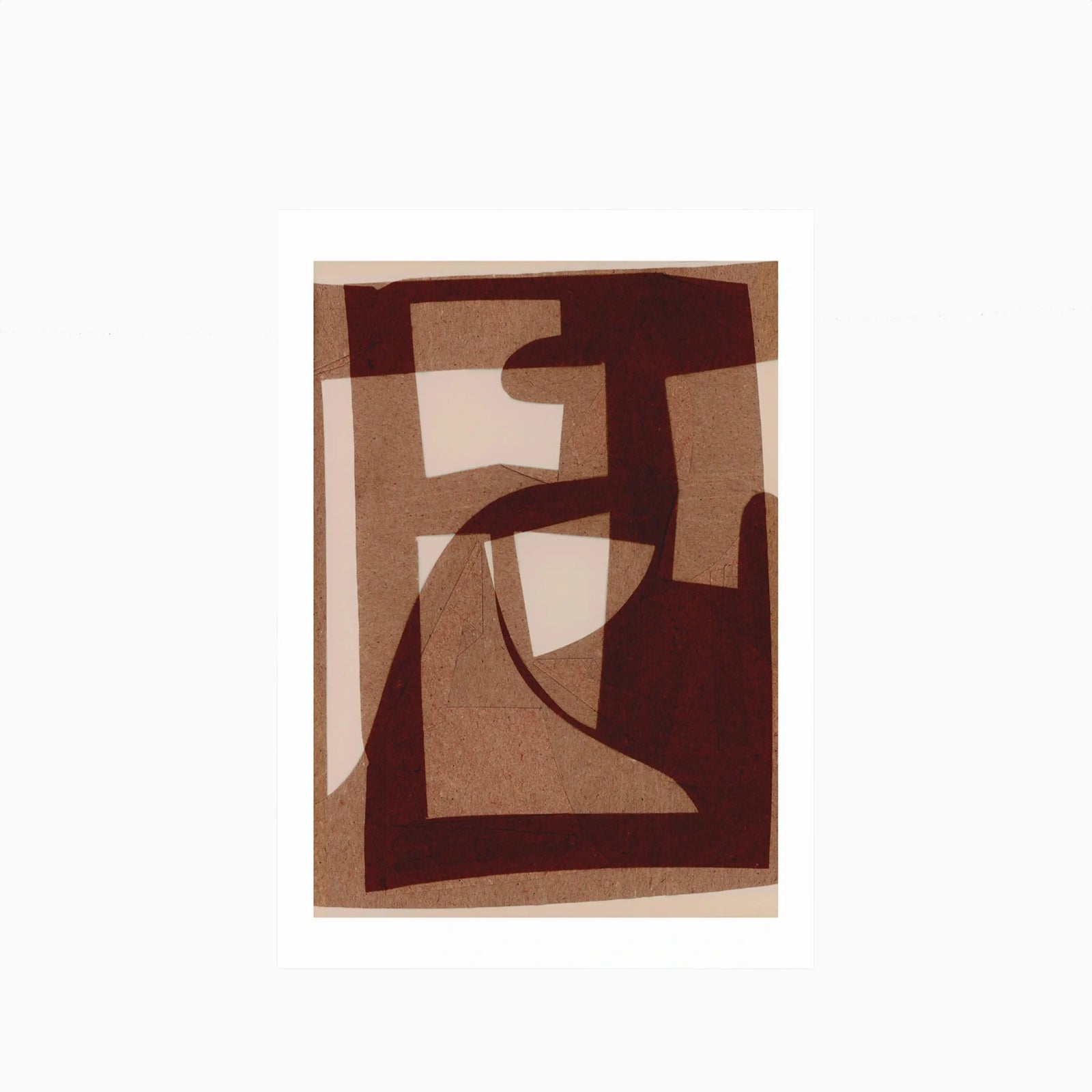 Marron Abstract Graphic Print