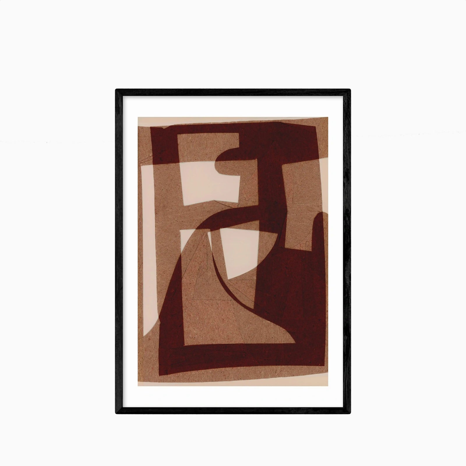 Marron Abstract Graphic Print