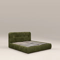 Bronte Ottoman Storage Double Bed | Olive Green Sustainable Velvet